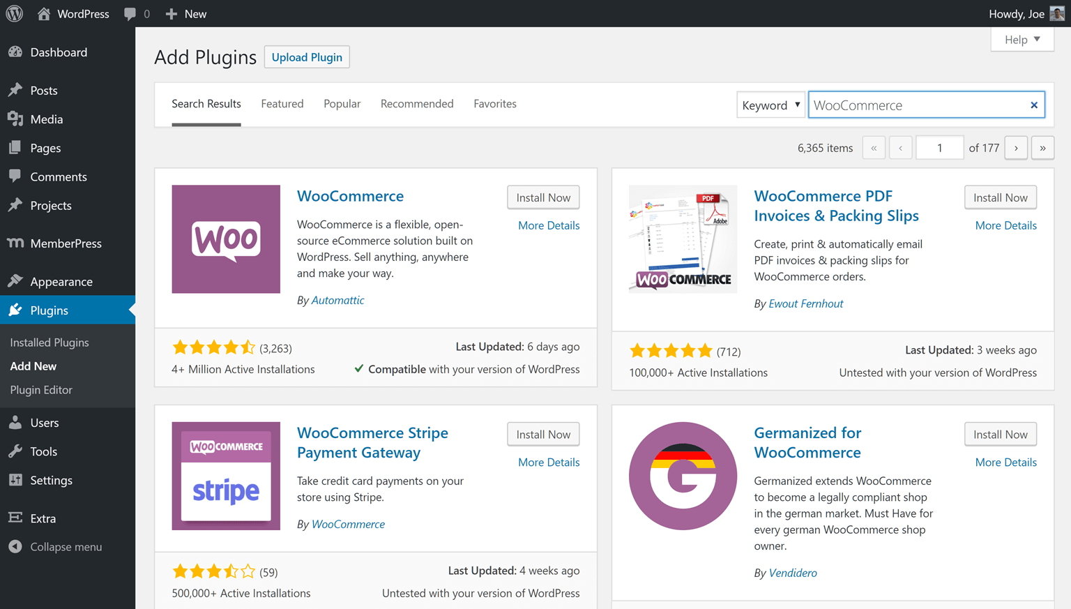 Online Store Install WooCommerce | MemberPress Install WooCommerce