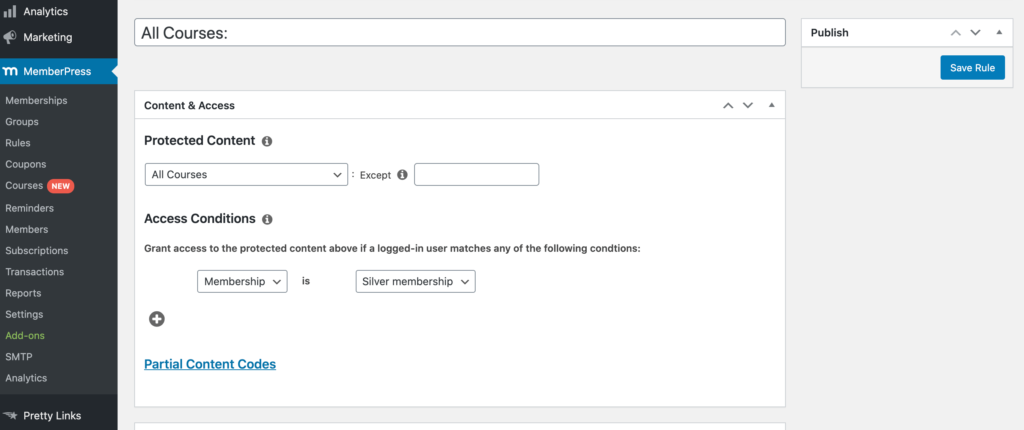 memberpress-content-rules- | MemberPress MemberPress subscription levels.